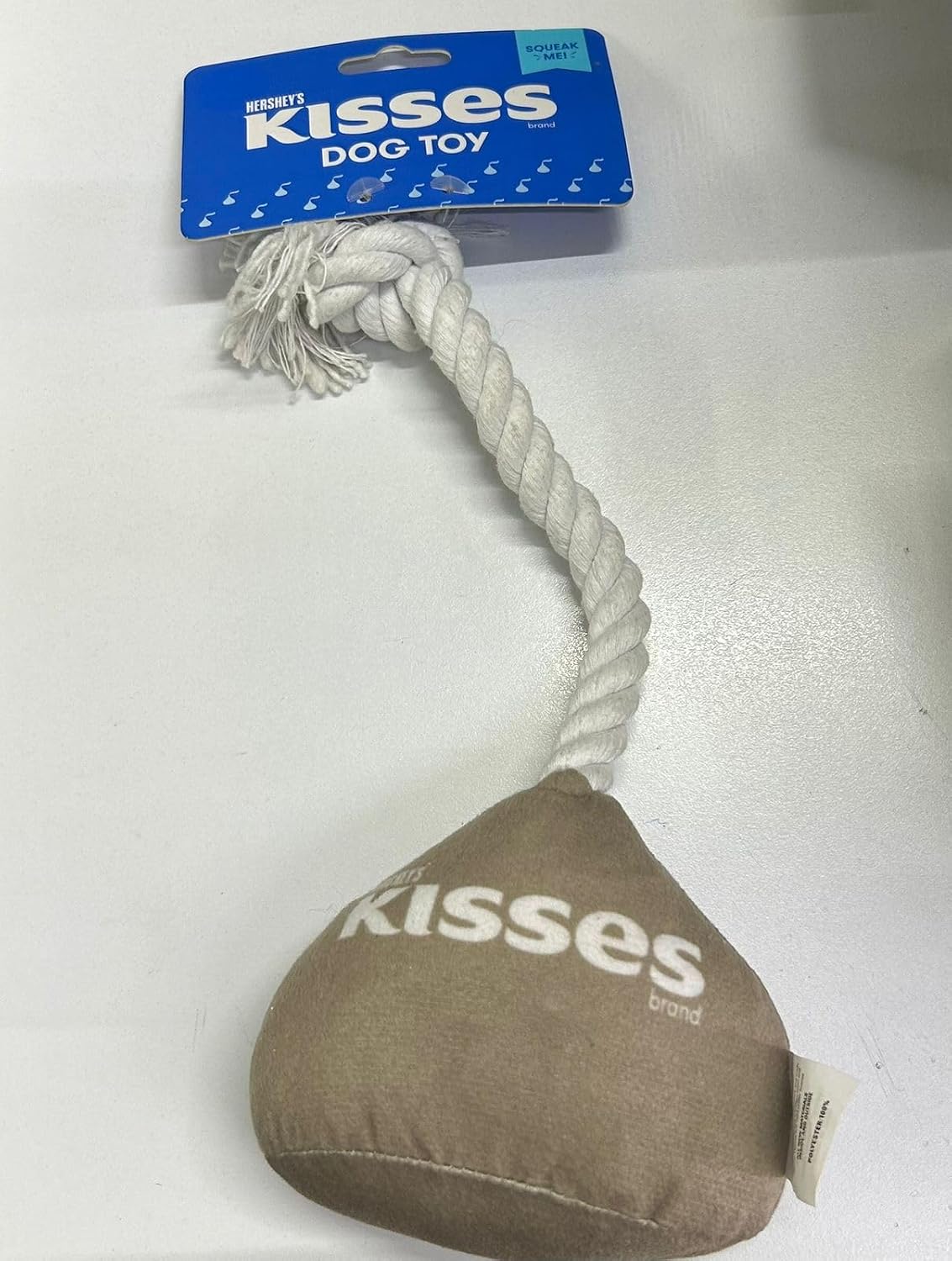 Hershey's Kissees Braided Dog Toy, White and Brown Cotton Rope