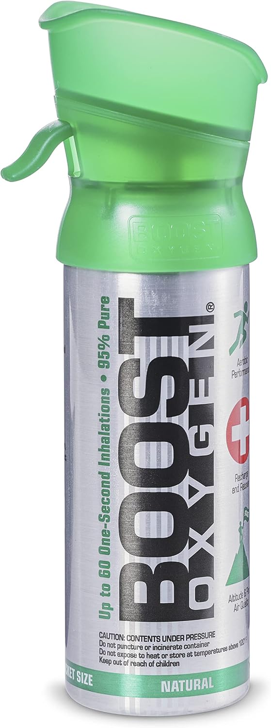 All New 3 Liter Boost Oxygen (1 Pack, Natural) Supplemental Oxygen to Go | All-Natural Respiratory Support for Health, Wellness, Performance, Recovery and Altitude (Natural, 1 Pack)