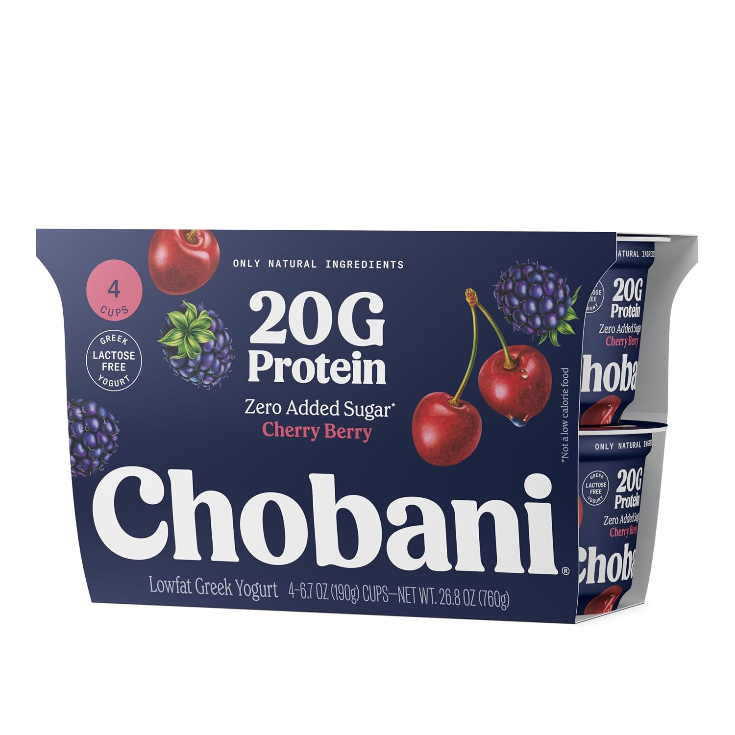 Chobani® 20g Protein Lowfat Greek Yogurt Cherry Berry 6.7oz 4PK
