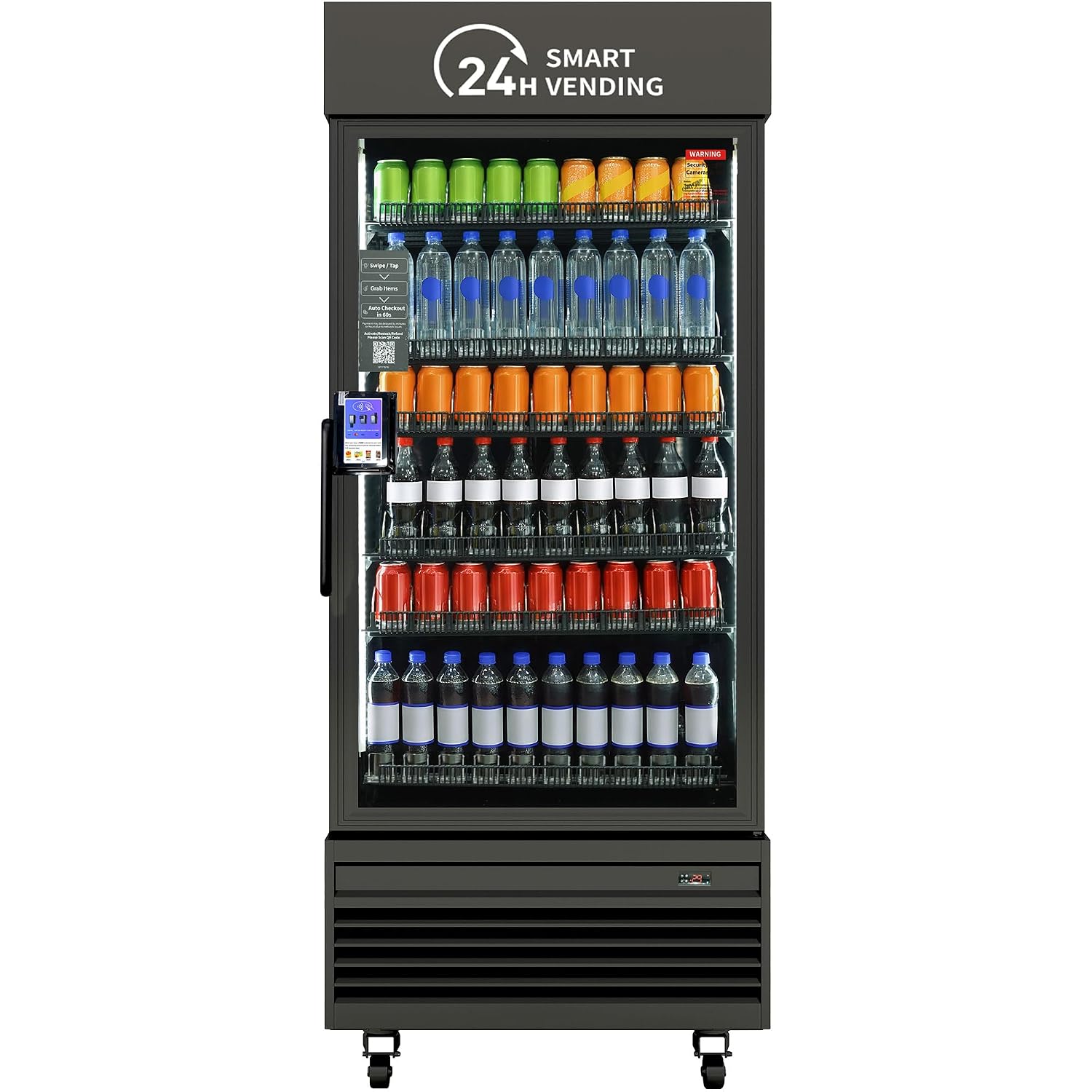 Large Capacity Smart Vending Machine, Cashless Self-Service Beverage Vending Machine for Office, Hotel, Campus, Gym, Intelligent Retail Cabinet with 432 Can Capacity