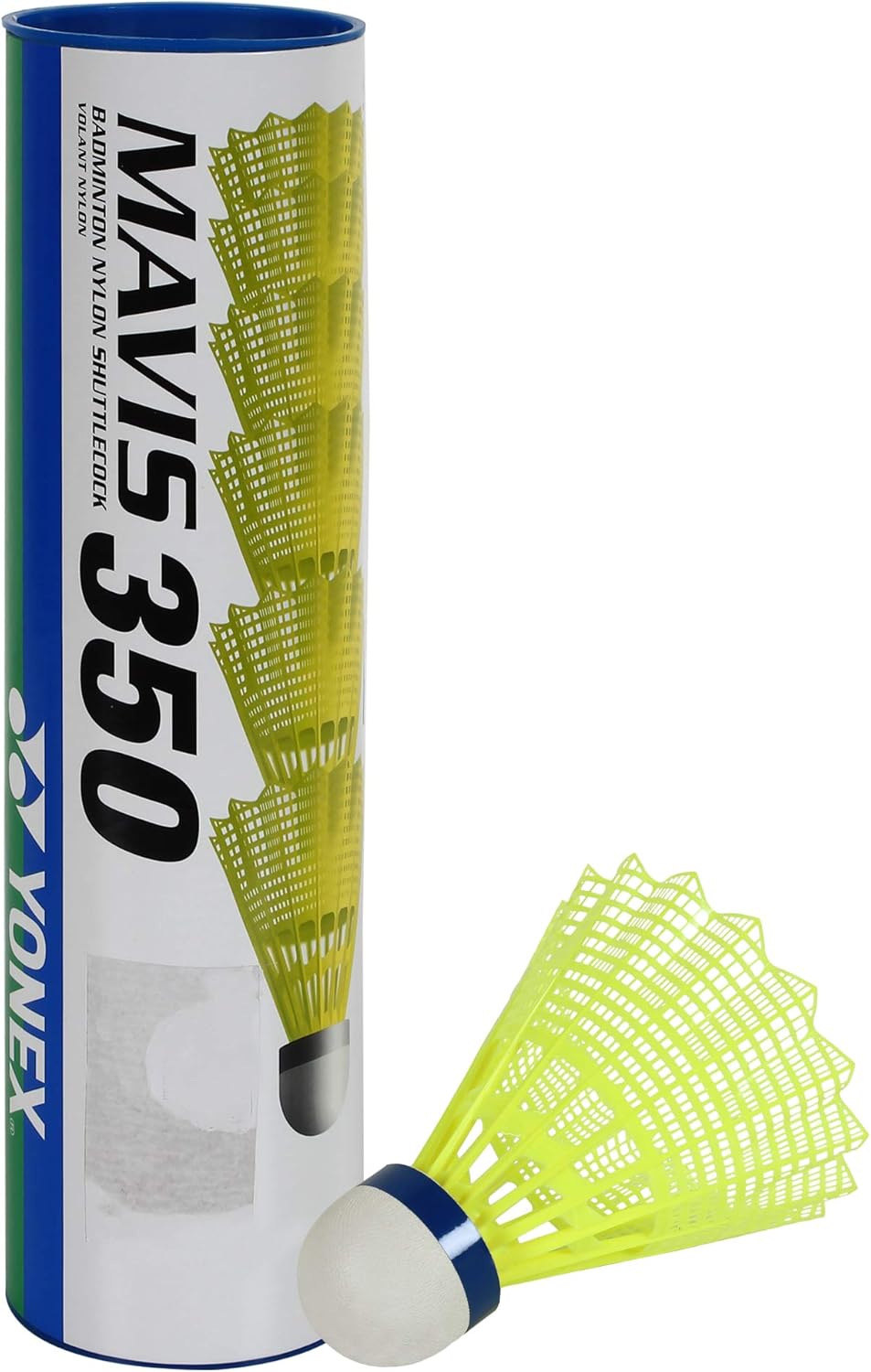YONEX Mavis 350 Nylon Shuttlecock with Blue Cap (Yellow)