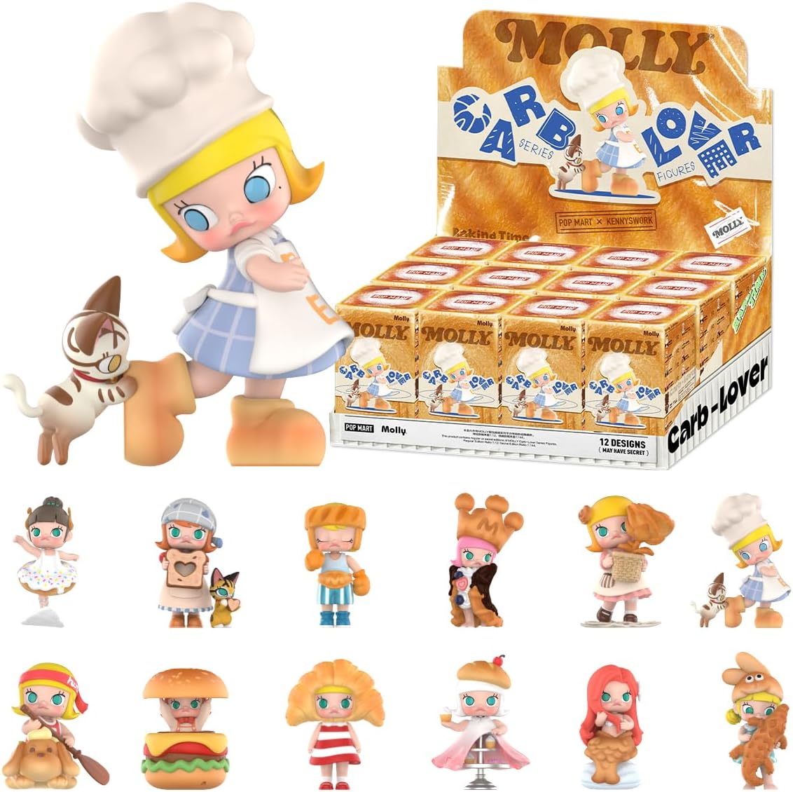 POP MART MOLLY Carb-Lover Series Figures Whole Set Figure Premium Design Gifts for Women Fan-Favorite Collectible Chic Art Toy Action Figure