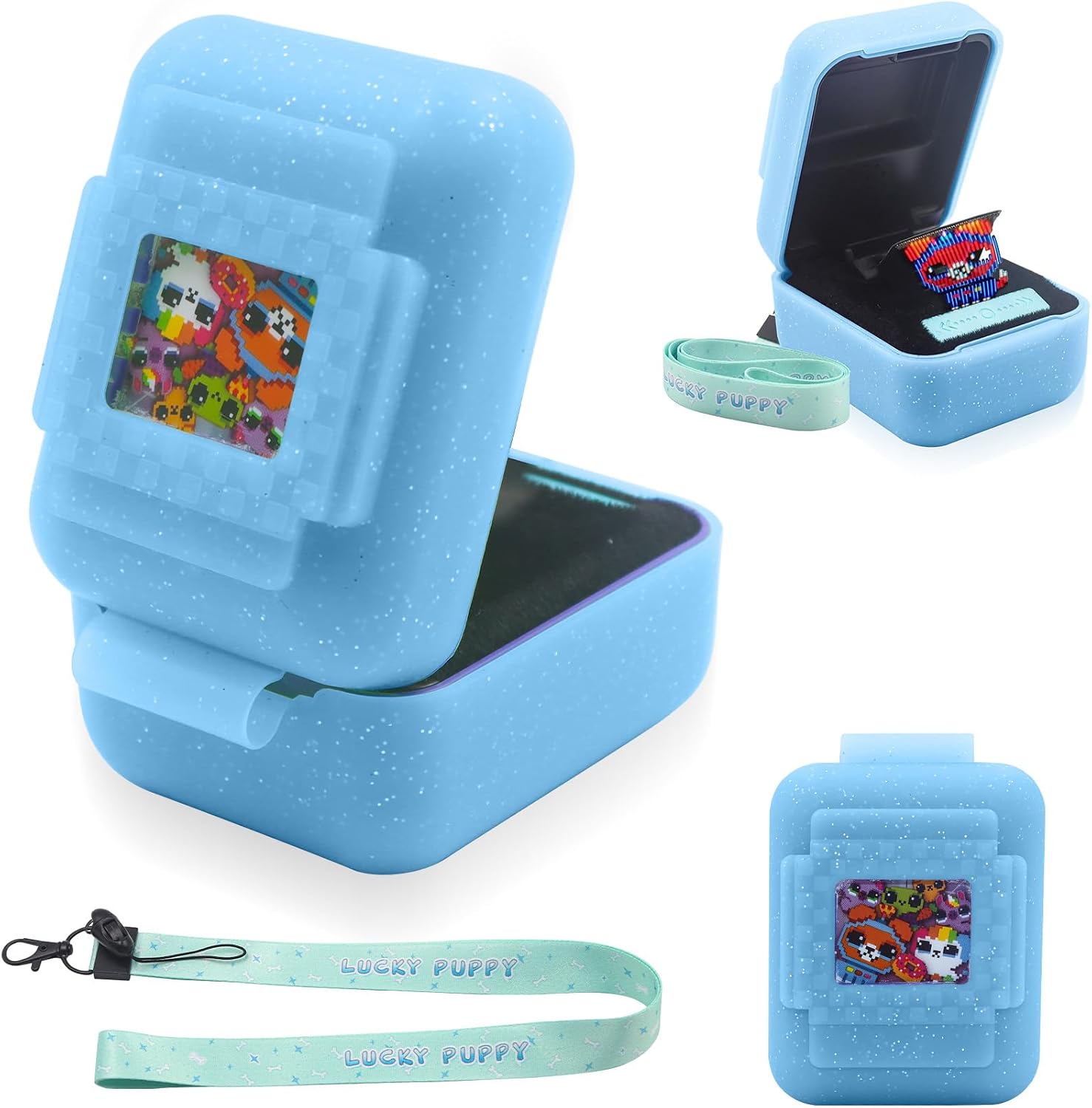 Silicone Cover for Bitzee Interactive Toy Digital Pet with Lanyard, Protective Case Holder Skin for Bitzee Virtual Electronic Pets (blue)