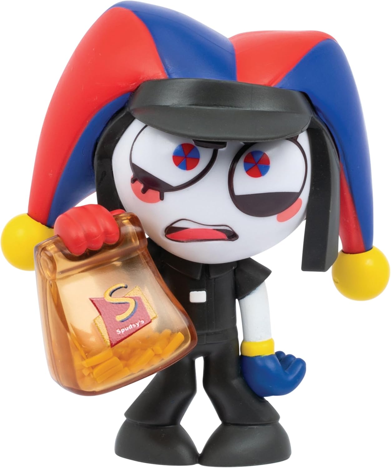 The Officially Licensed Pomni Vinyl Figure, Quality 4"/10.1 CM Boxed Collectible Figure with See-Thru Bag of Fries & Collector Card, 7 Vinyl Figures to Collect
