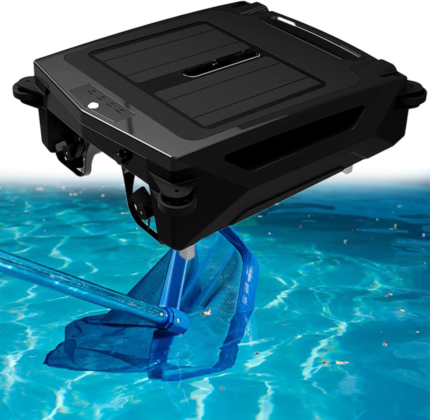 Solar Powered Automatic Robotic Pool Skimmer Cleaner,Solar Pool Cleaner Dual Mode & Overnight Continuous Cleaning, for All Swimming Pool