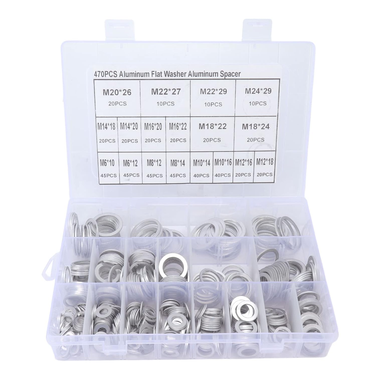 Mavaol 470 Piece Washer Set, Aluminum Alloy, s Resistant, Weather Resistant, for Automotive Plumbing Industrial Hydraulic Pneumatic DIY Maintenance