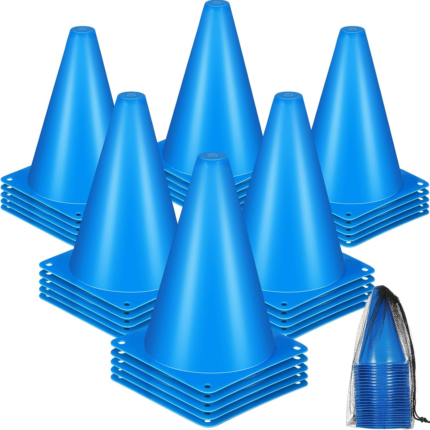 Syhood 30 Pack 7 Inch Traffic Cones Plastic Training Agility Marker
