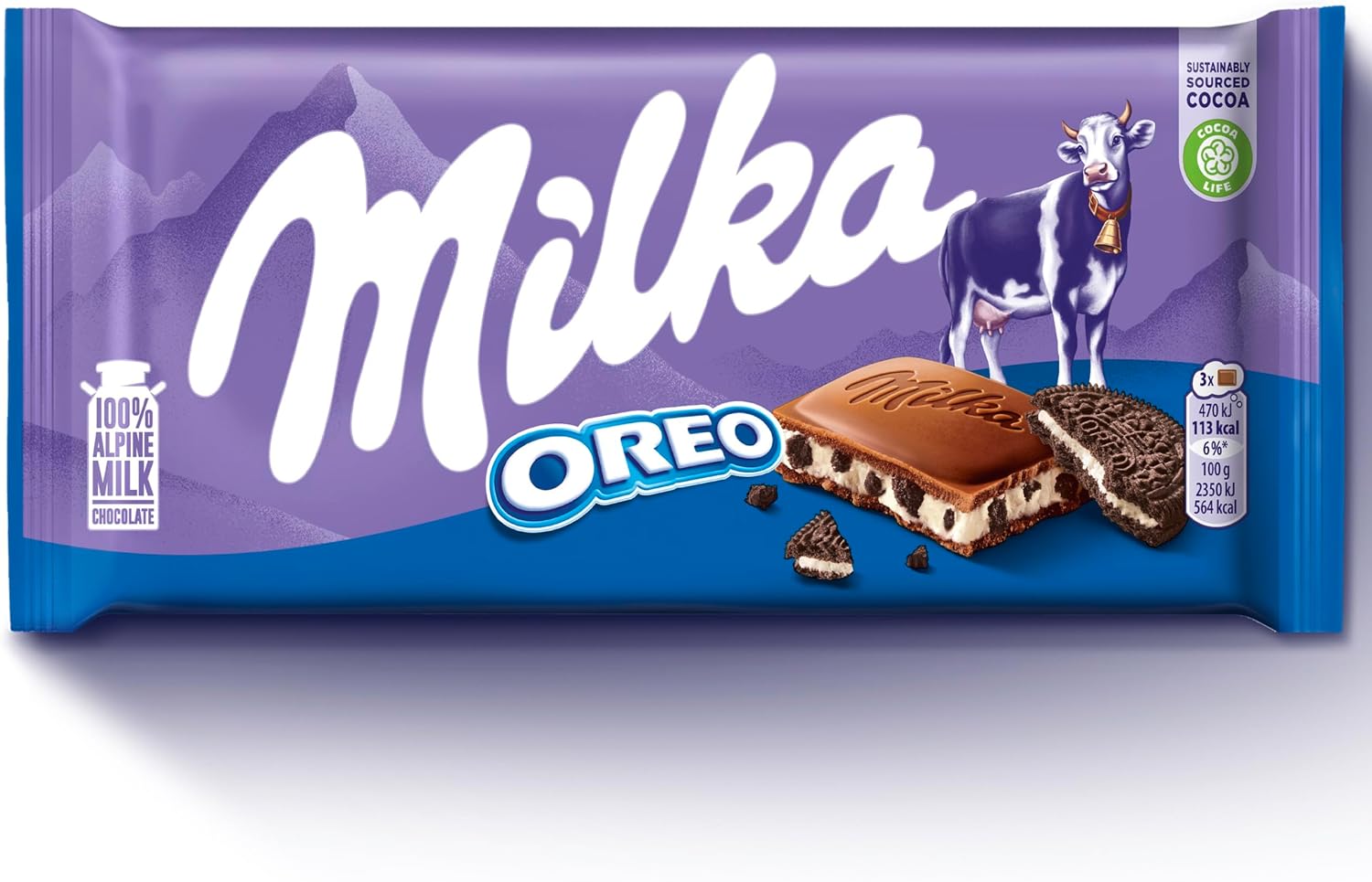 Milka & OREO Milk Chocolate Bar 100g (Pack of 22 Bars)