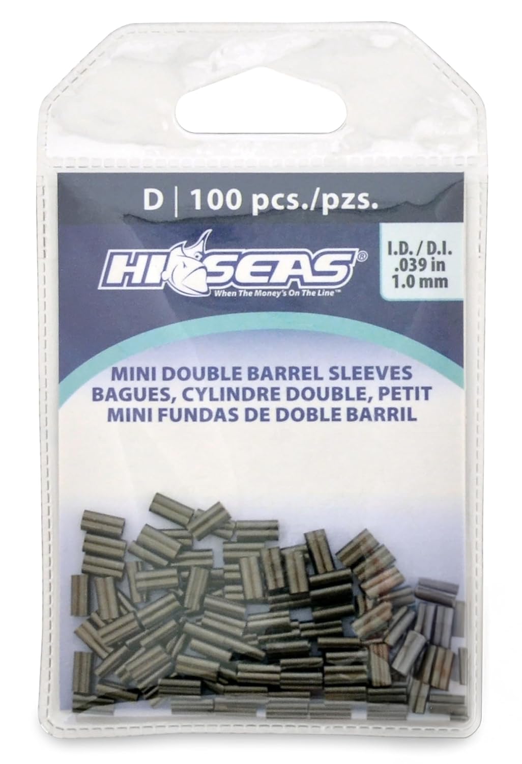 Mini Double Barrel Copper Crimp Sleeves, 1.0 Millimeter Inside Diameter, 100-Pieces, Black