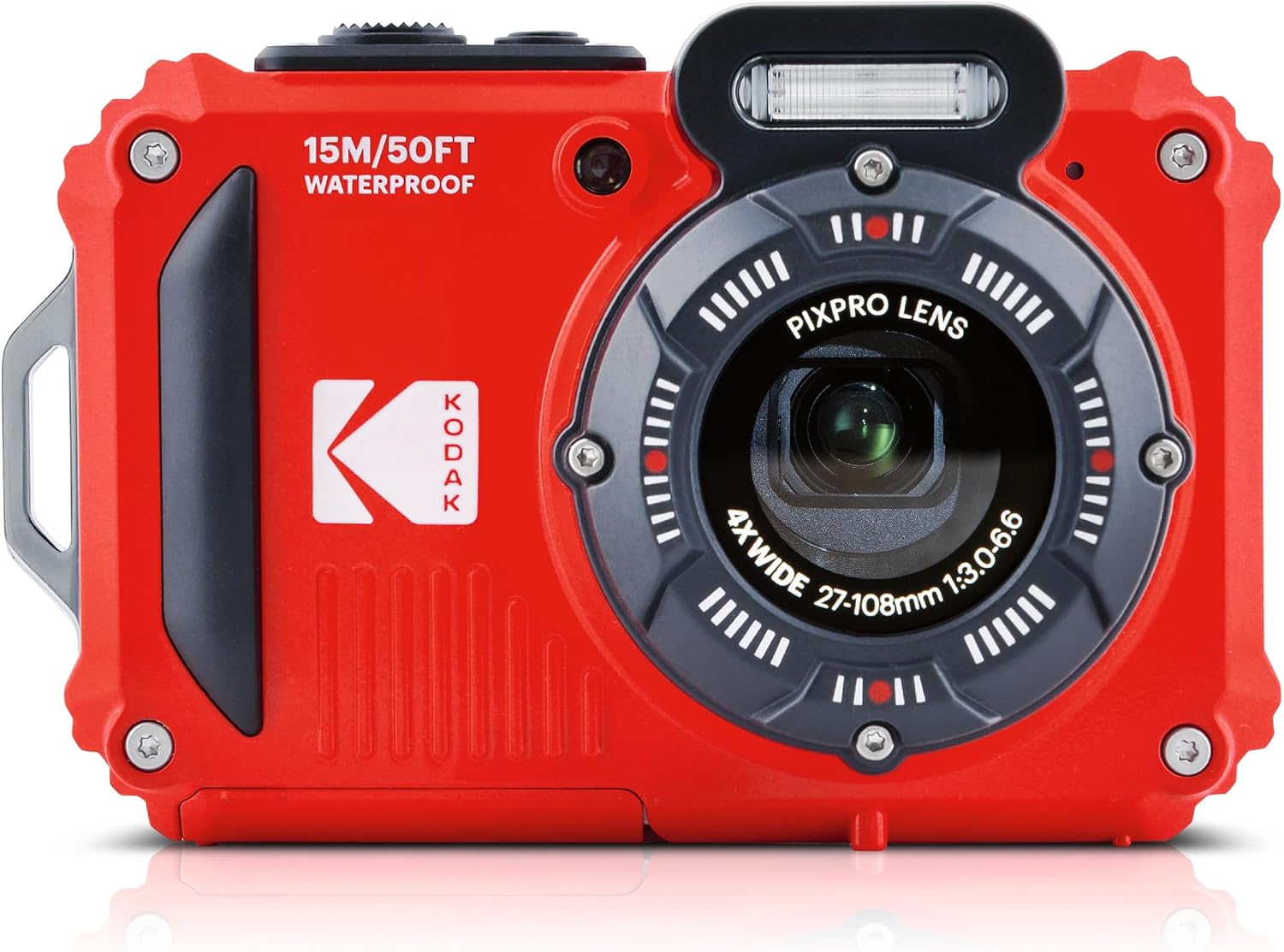 Kodak Pixpro WPZ2 Waterproof Shockproof Dustproof Built-in Wi-Fi 16MP 4X 2.7-Inch LCD Digital Camera with Digital Image Stabilization for Adventure Ready Users (Red)