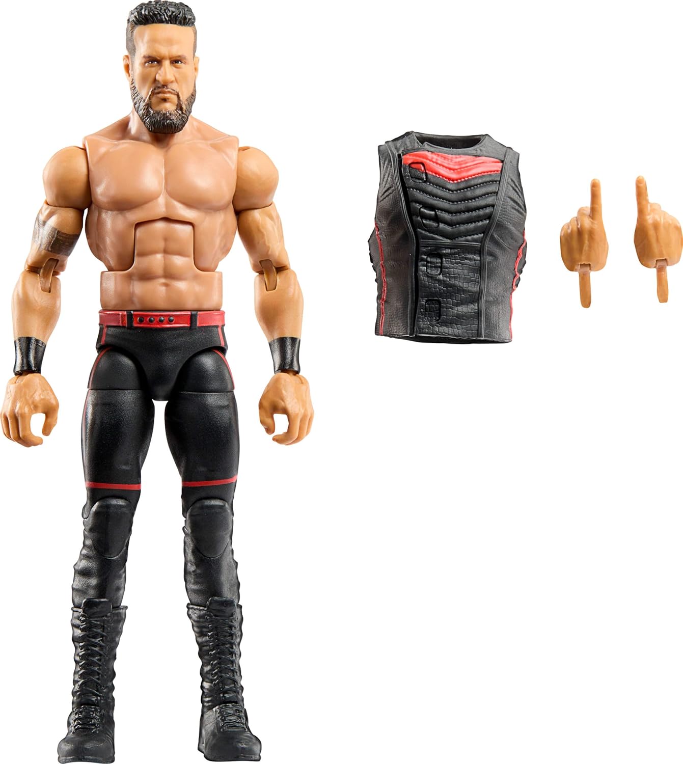 Mattel WWE Elite Action Figure & Accessories, Series #118, 6-inch Collectible Tama Tonga with 25 Articulation Points & Swappable Hands