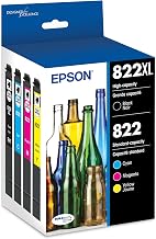 EPSON 822 DURABrite Ultra Ink High Capacity Black & Standard Color Cartridge Combo Pack (T822XL-BCS) Works with WorkForce Pro WF-3820, WF-3823, WF-4820, WF-4830, WF-4833, WF-4834