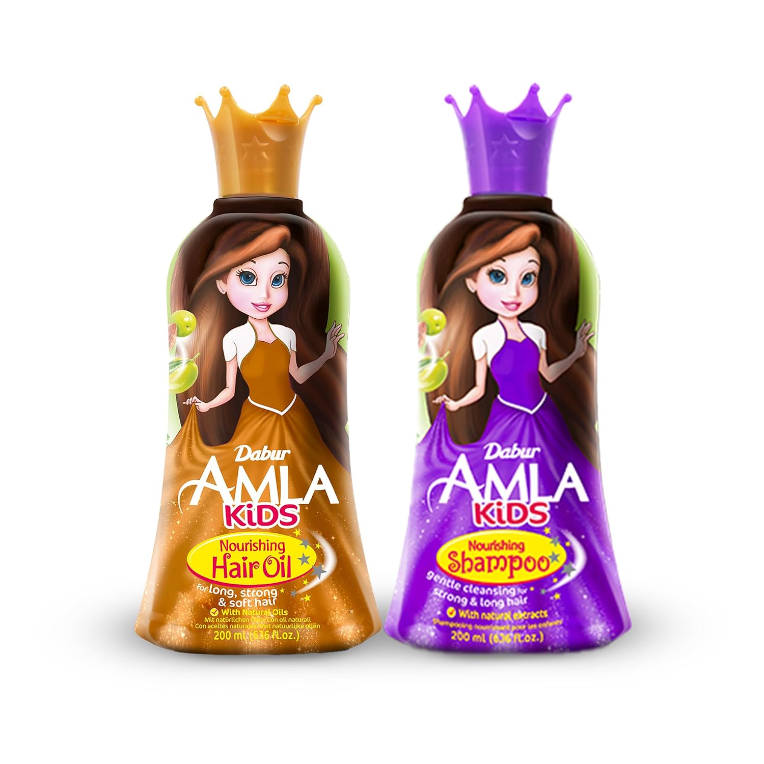 Dabur Amla Kids Hair Care Combo, Nourishing Shampoo & Hair Oil, Strengthens Hair, Adds Shine & Softness, Natural Ayurvedic Care for Kids’ Healthy Hair Daily Use, 200ml