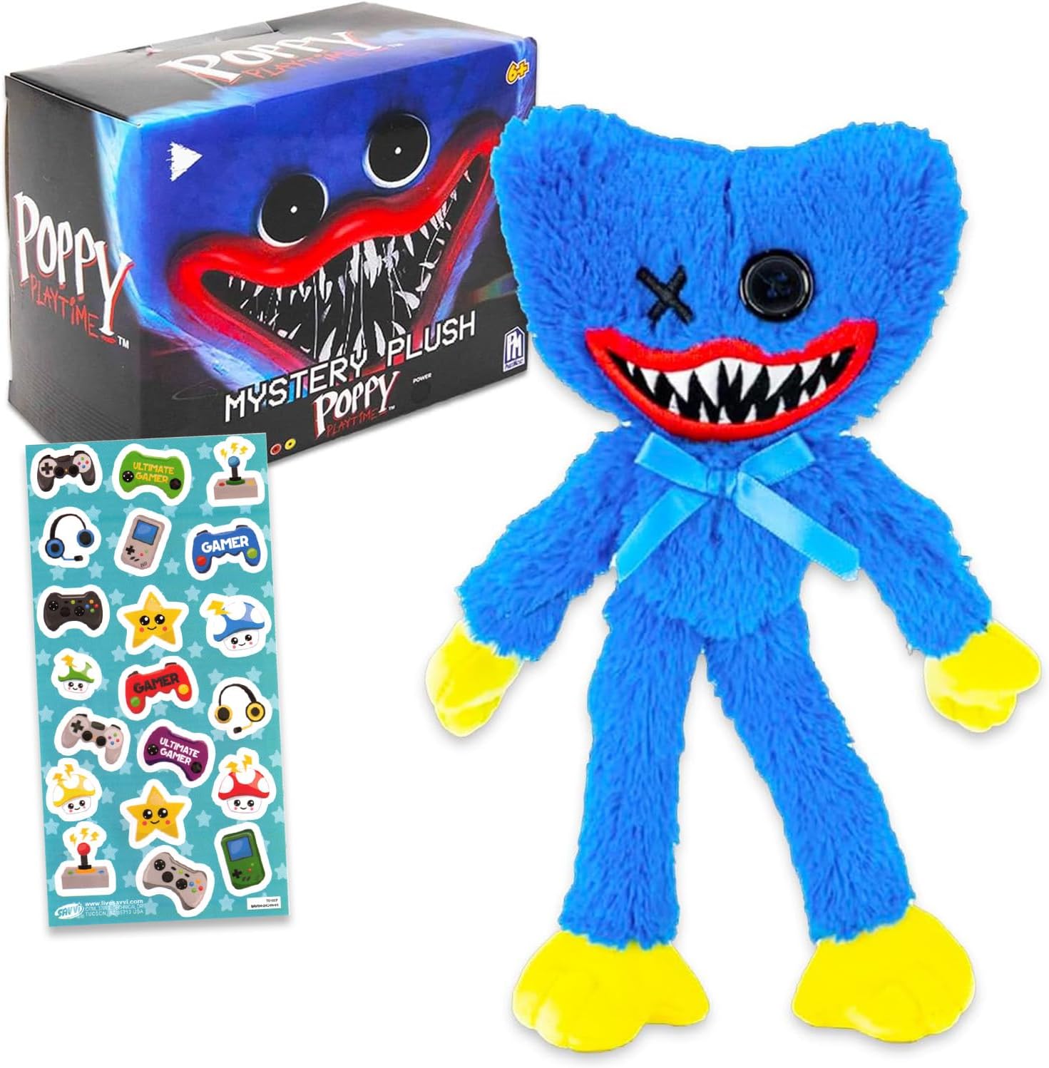 Poppy Play Time Blind Box with 10" Figure - Bundle with Poppy Play Time Mystery Plush Plus Phone Decals | Poppy Play Time Plush Toy Set
