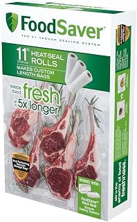 FoodSaver Custom Fit Vacuum Sealer Bags, Airtight Food Storage and Sous Vide Rolls, BPA-Free, 11 x 16' , 3 Count ( Pack of 1)