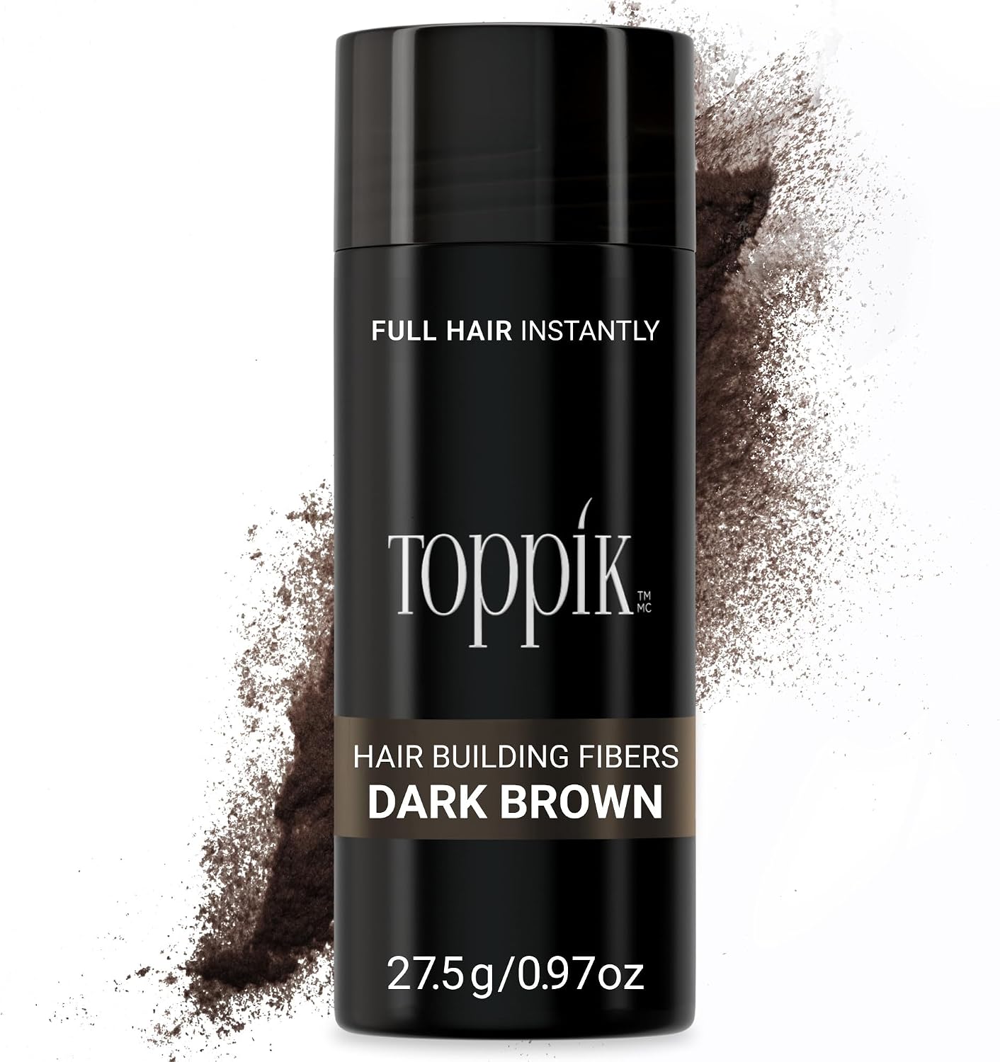 Toppik Hair Building Fibres Powder, for a Thicker-looking Hairline, Crown and Beard, Instant Thinning Concealer for Men and Women, Light Brown, 12 g