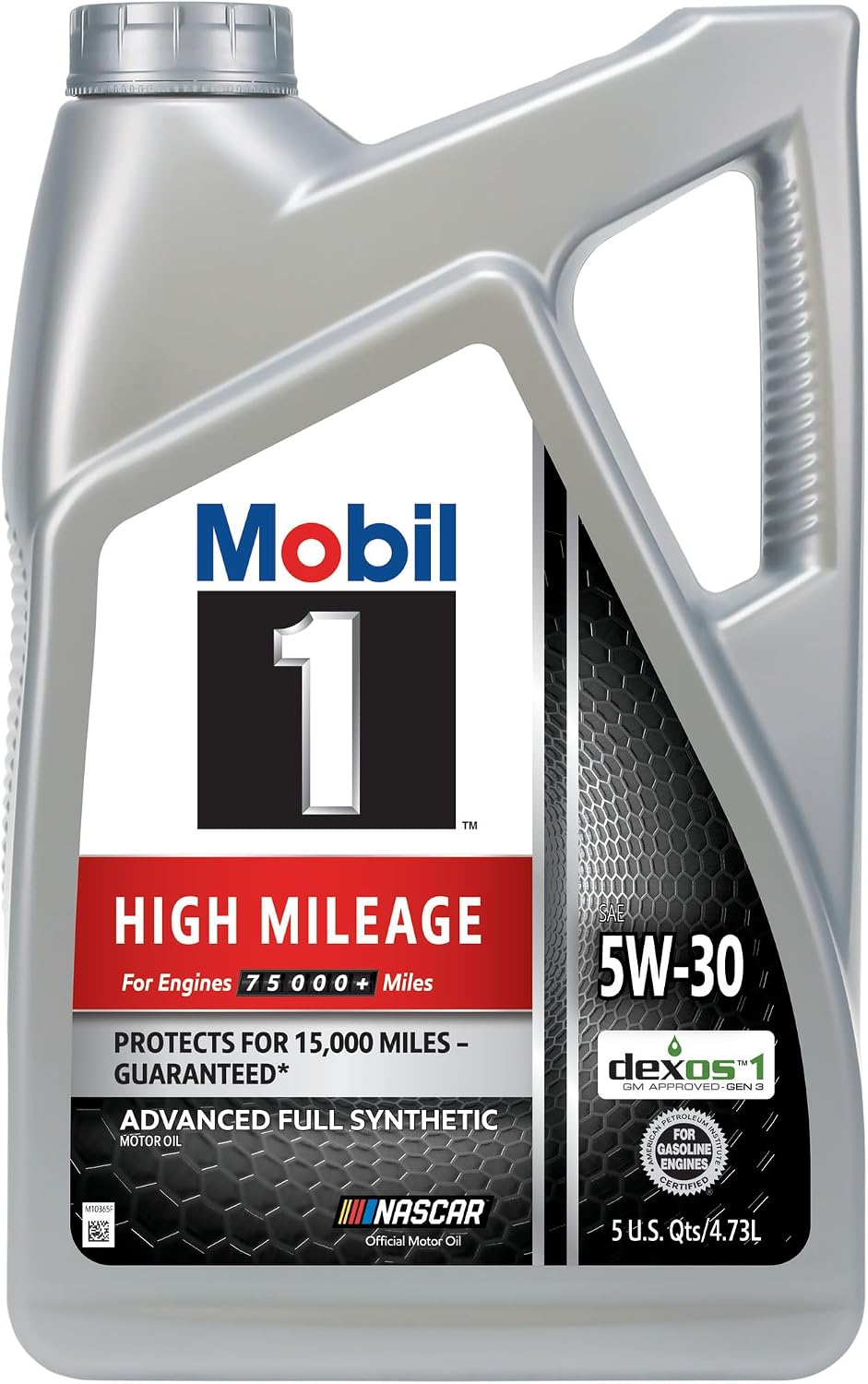 Mobil 1 High Mileage Full Synthetic Motor Oil 5W-30, 5 Quart