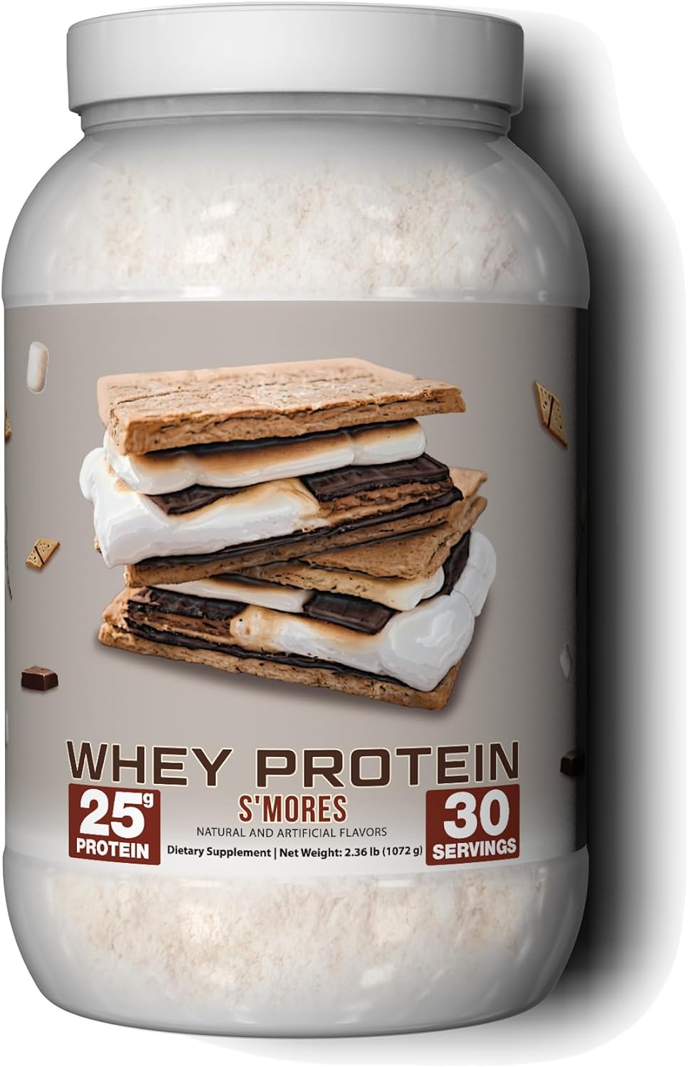 Ekkovision Protein Powder, S'Mores Flavor, 25 G Whey Protein per Scoop, Low Lactose, High Protein for Men and Women with Active Lifestyles, Perfect for Shakes, Smoothies, and Recipes, 30 Servings