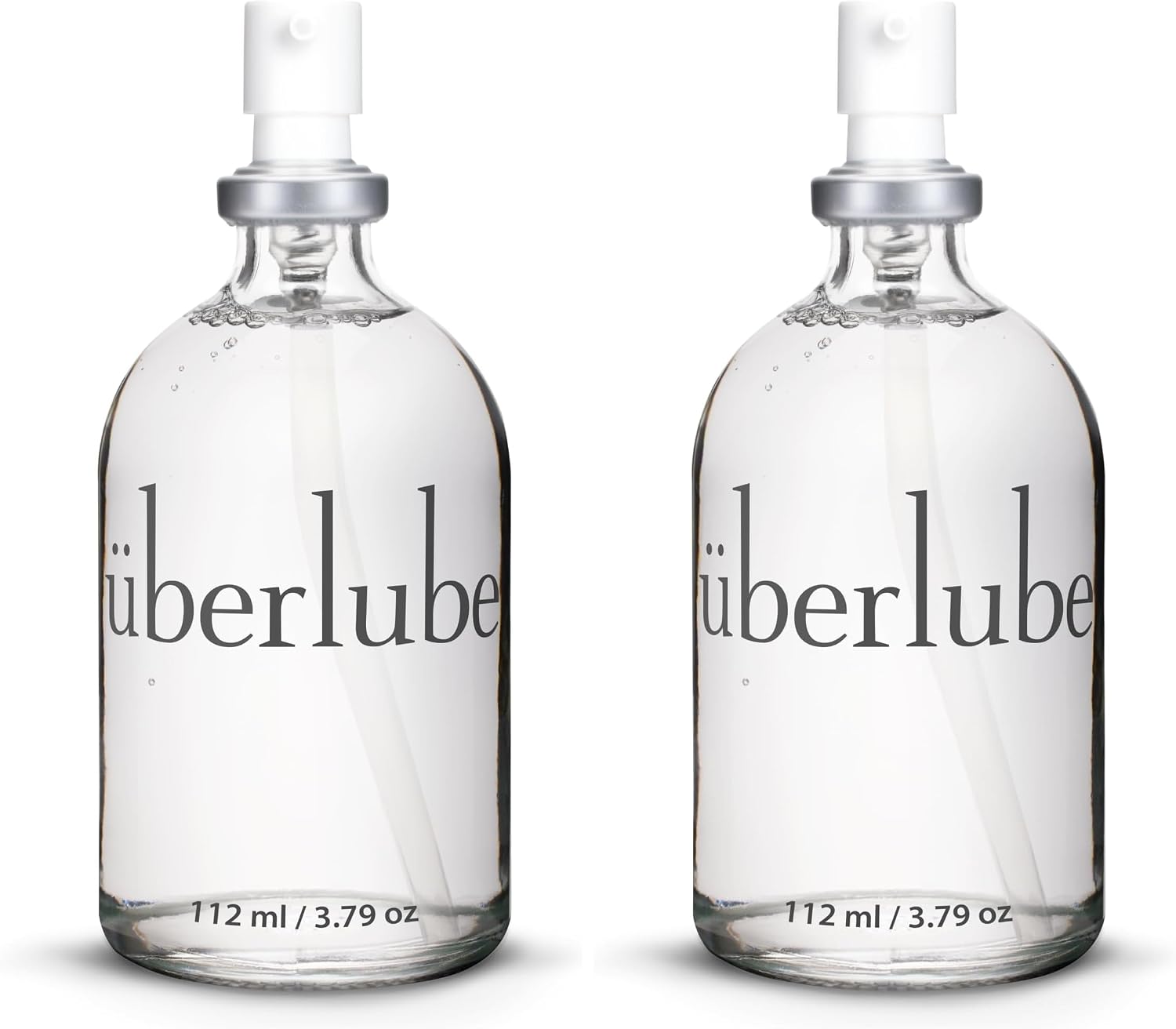 Überlube Luxury Lubricant | Latex-Safe Natural Silicone Lube with Vitamin E | Unscented, Flavorless, Zero Residue, Works Underwater - 112ml (Pack of 2)