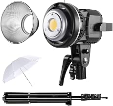 GVM 80W CRI97+ 5600K Dimmable LED Video Lights with Bowens Mount Kit Continuous Output Lighting Spotlight for YouTube Vlog Wedding Photography Shooting Light with Reflector