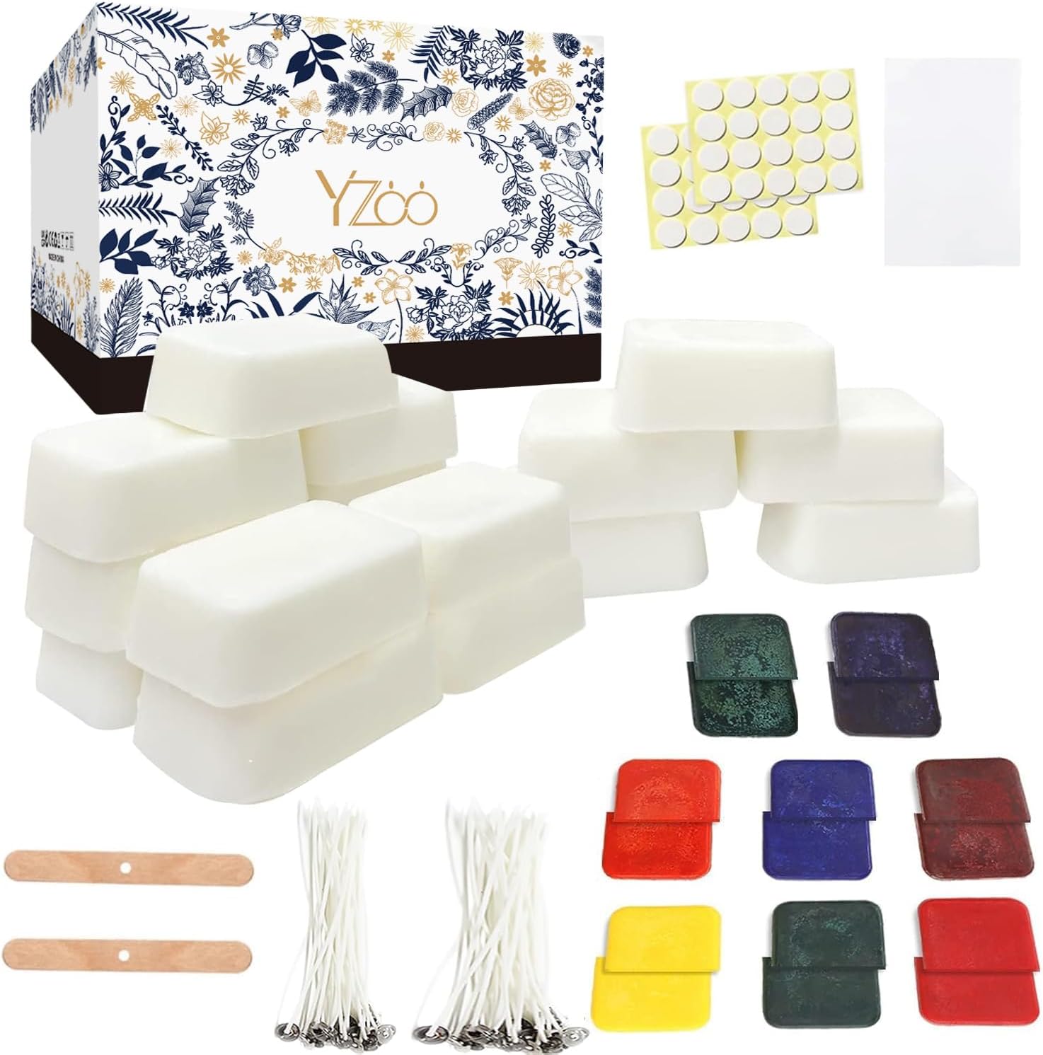 Candle Making Kit,Candle Making Supplies Include 2.12lb Soy Wax for Candle Making,Candle Wax Dyes,Candle Wicks Stickers and More,Candle Making Kit for Adults Beginners-DIY Wax Melt Kit,Arts&Crafts Kit