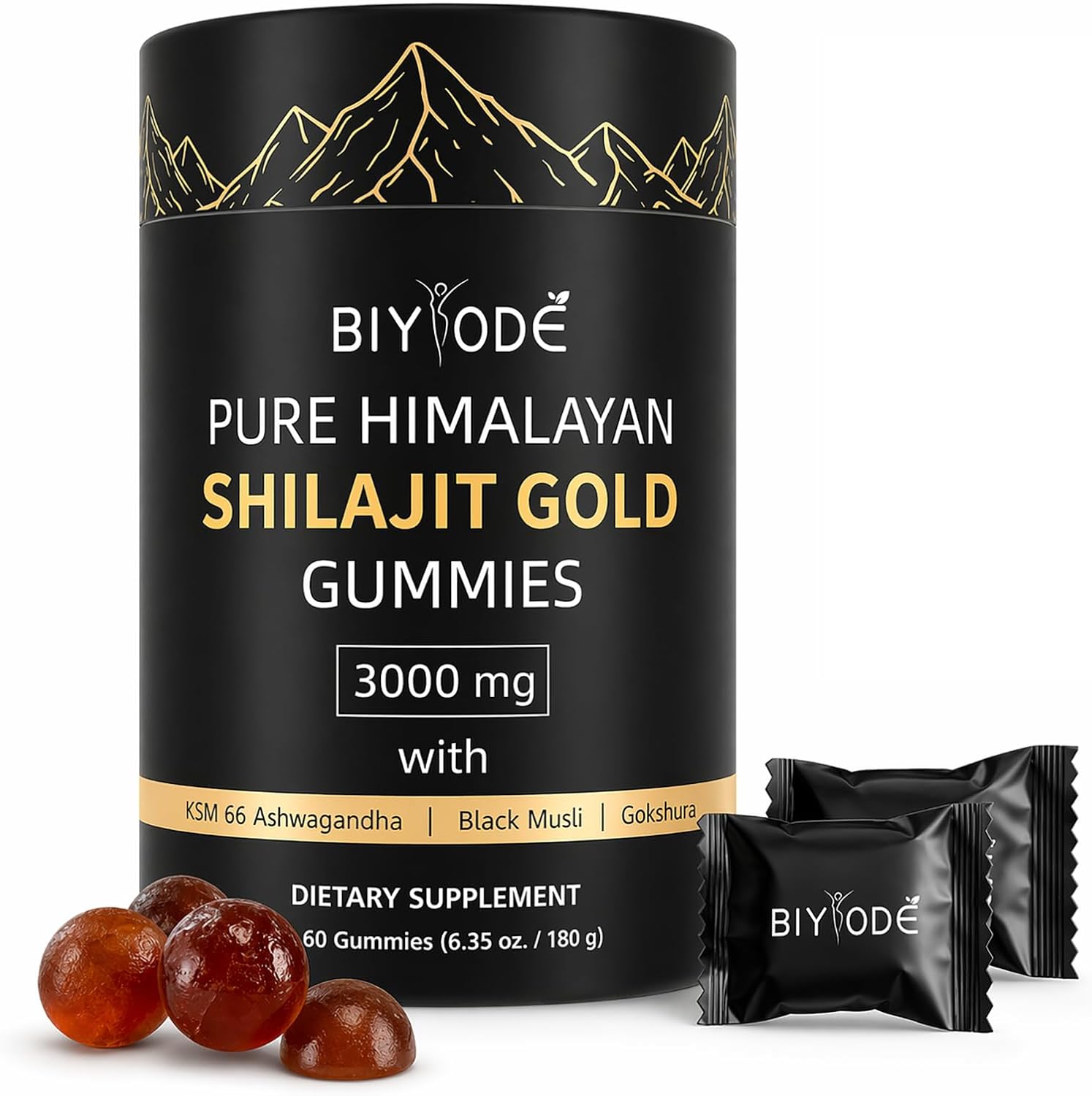 Shilajit Gummies for Men Micronutrients: Pure Shilajit from Himalayan Rich in Ashwagandha Gaulshura Fulvic Acid 85 Micronutrients Suitable for Men No Added Sugar 60 Gummies 30 Day Supply
