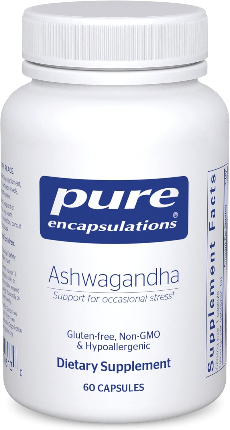 Pure Encapsulations Ashwagandha - 500 mg Ashwagandha Extract - Metabolism & Stress Support - Immune Support - GMO Free & Vegan - 60 Capsules