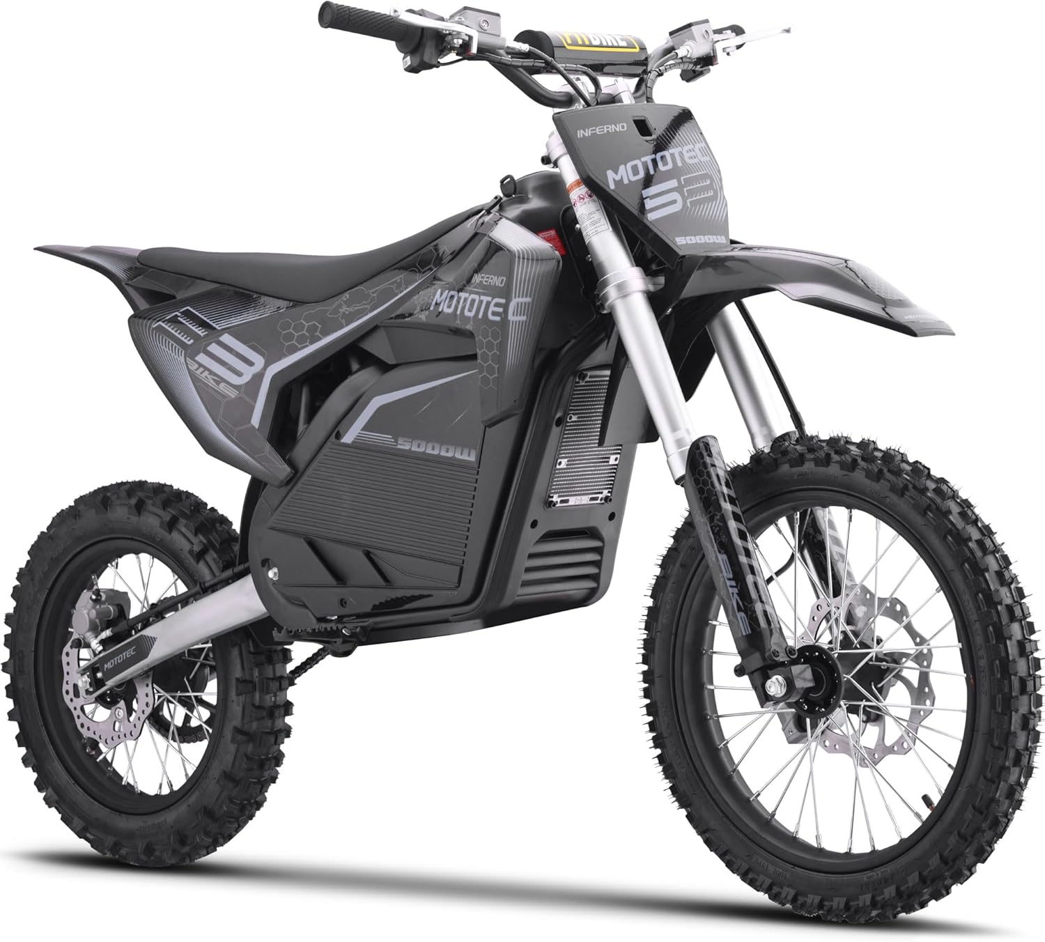 MotoTec 72v Pro Electric Dirt Bike 5000w Lithium Grey