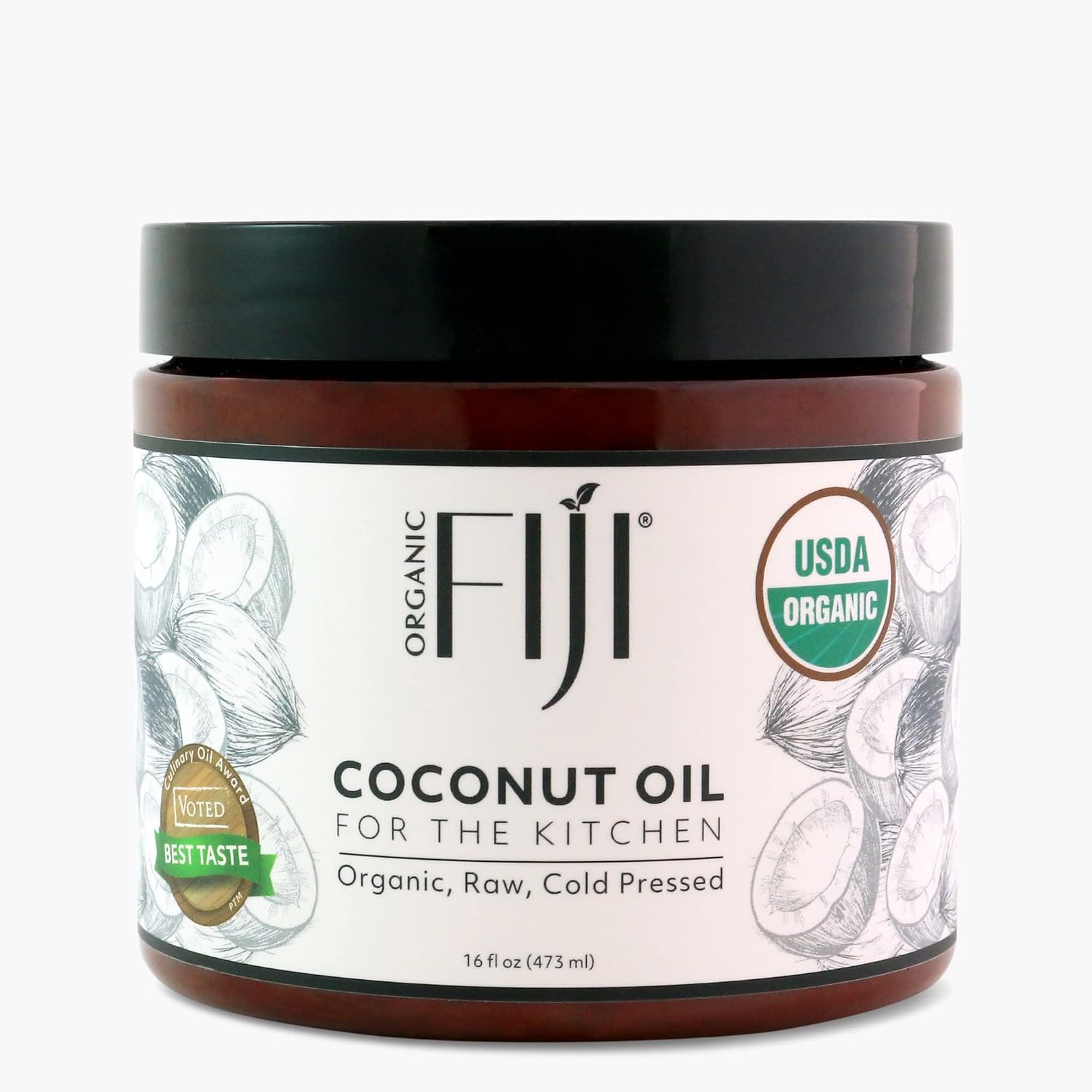 Raw Extra Virgin,Cold-Pressed, Cooking Coconut Oil with Fresh Flavor, Non-GMO, USDA Organic, 16oz