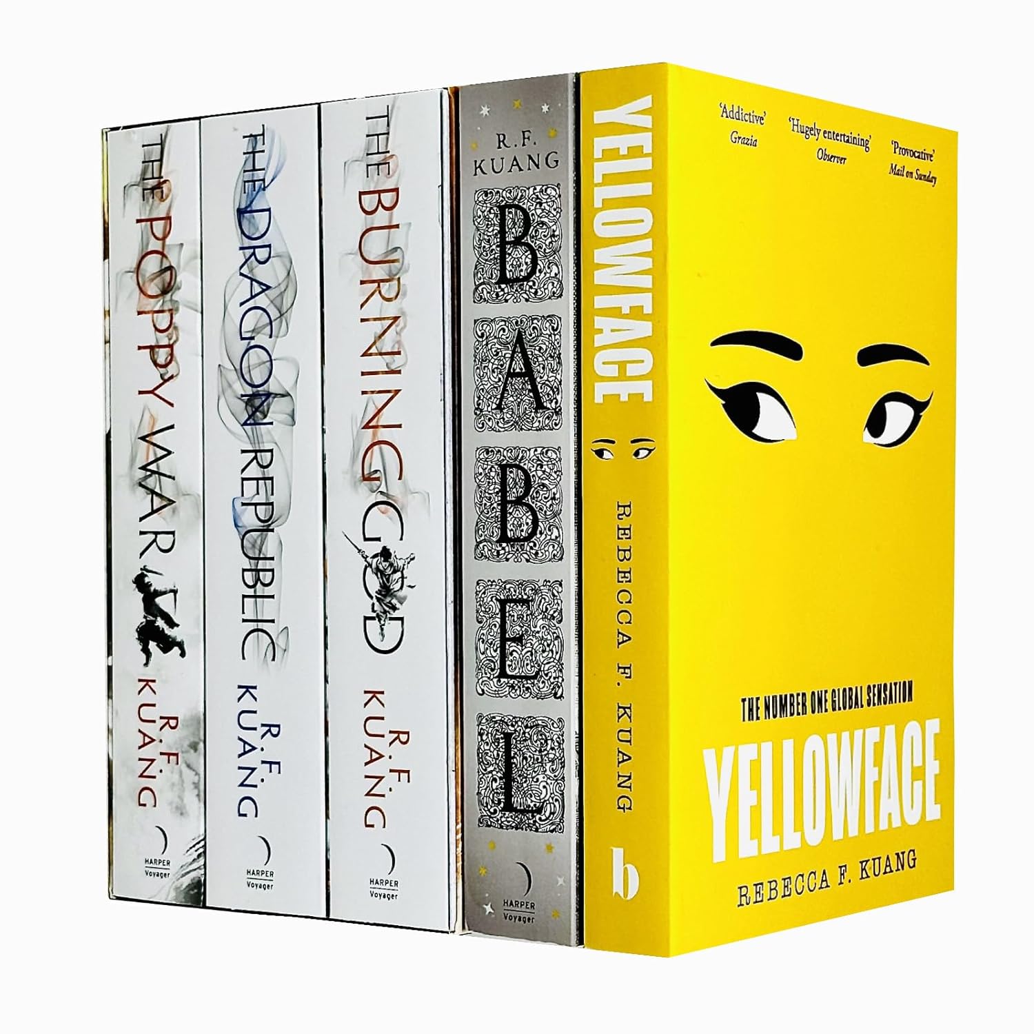 R.F. Kuang Collection 5 Books Set (The Poppy War, The Dragon Republic, The Burning God, Babel & Yellowface)