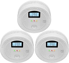 3 Pack Combination Photoelectric Smoke and Carbon Monoxide Alarm Detector with Digital Display; Battery-Operated Smoke Carbon Monoxide Alarm