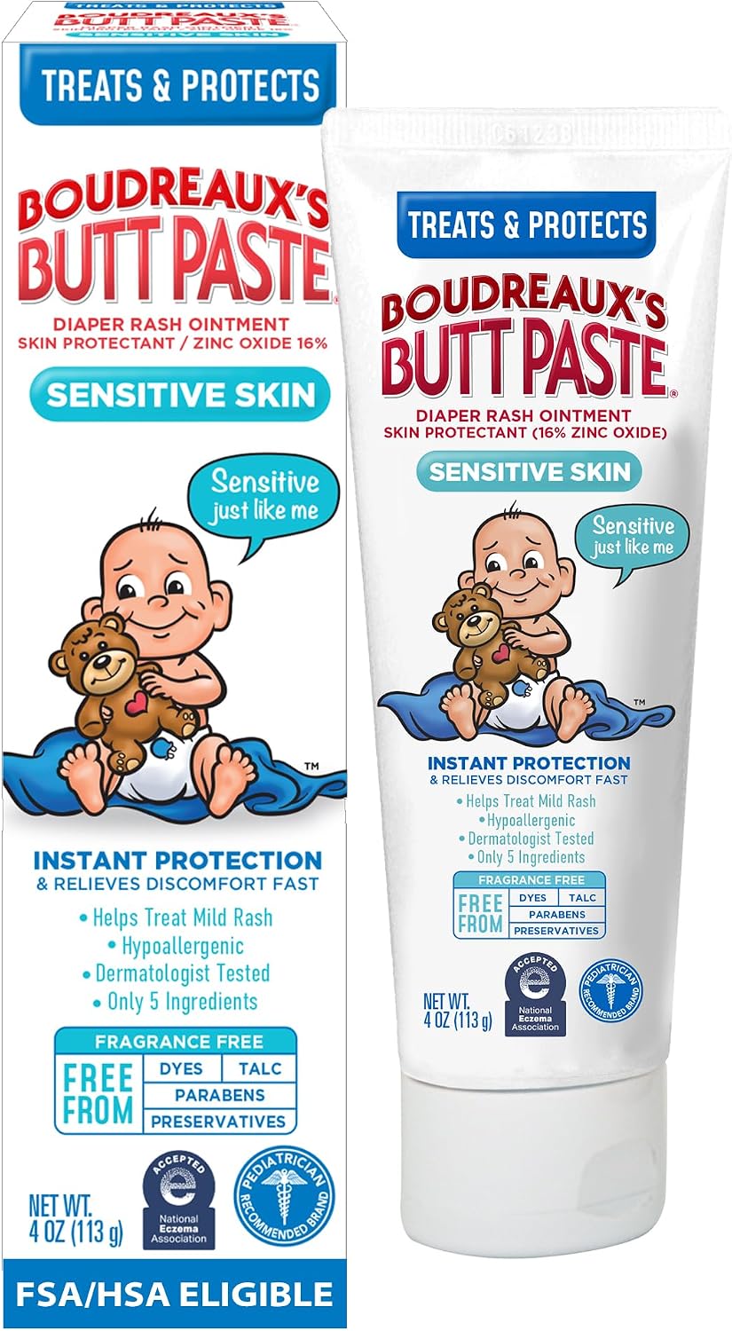Boudreaux’s Butt Paste Sensitive Diaper Rash Cream, 4 Oz