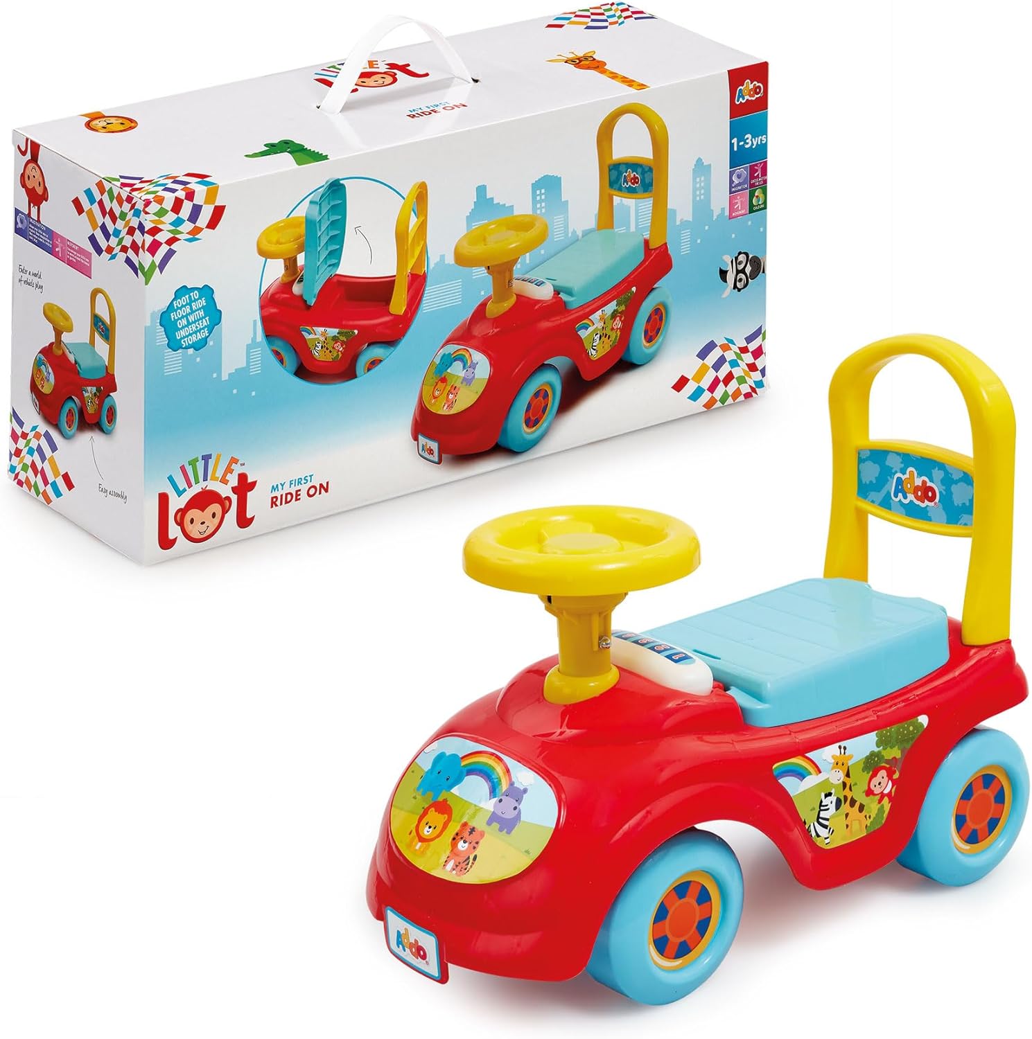 Little Lot My First Ride On Car Red & Blue From 12 Months+ Ride On Toys For 1 Year Old Push Along Car Childrens Toy Ride Ons Toddler Push Car Push Ride Toys
