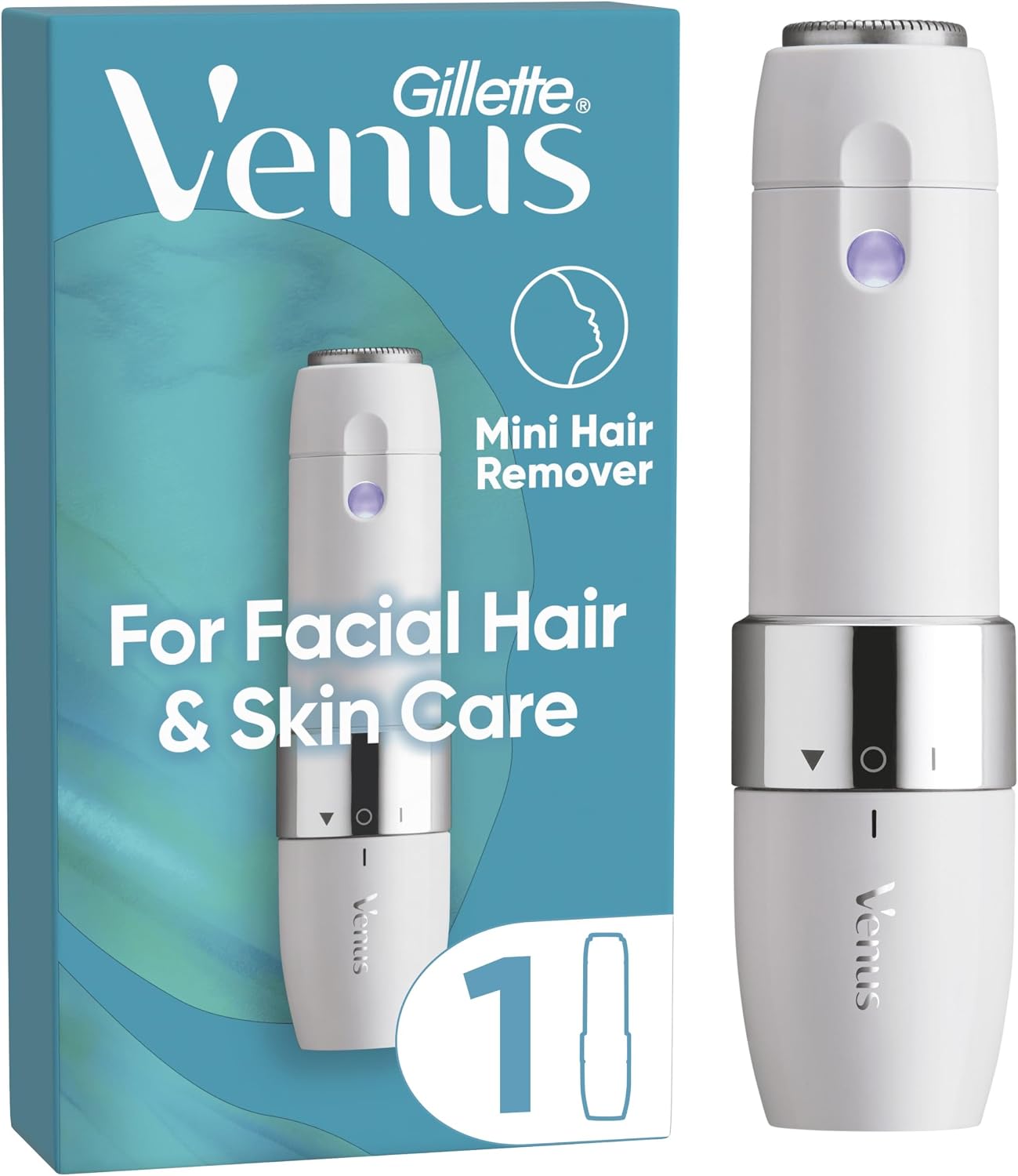 Gillette Venus for Facial Hair & Skin Care, Face Trimmer for Women, Mini Facial Hair Remover, Compact and Portable Electric Shaver for Women