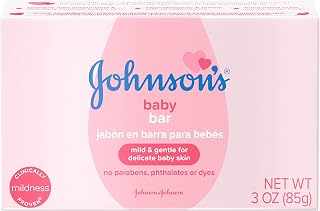 Johnson's Baby Body Soap Bar, Gentle for Baby Bath and Skin Care, Hypoallergenic and Dermatologist Tested, Paraben Free, Phthalate-Free, Dye-Free, 3 oz (Pack of 6)