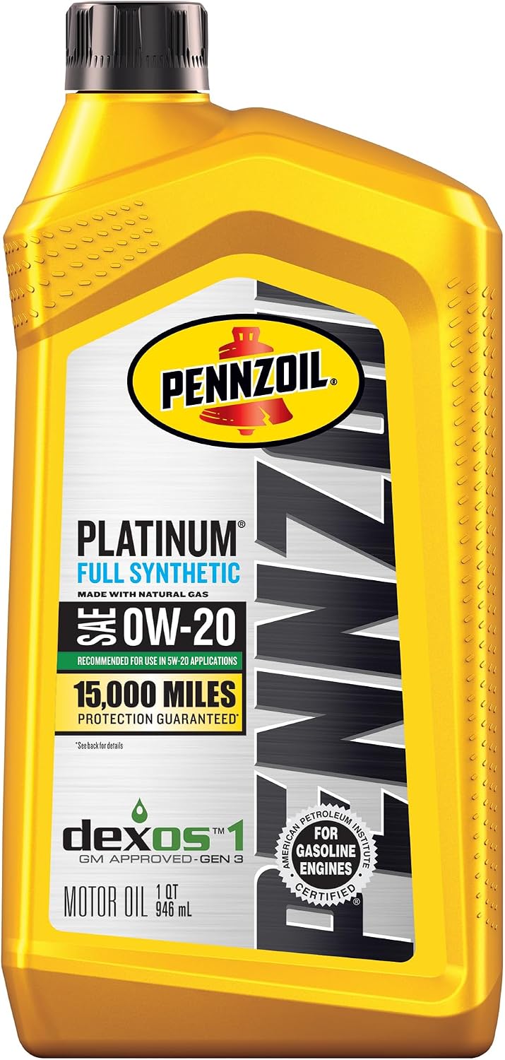 Pennzoil Platinum Full Synthetic 0W-20 Motor Oil, 1-Quart