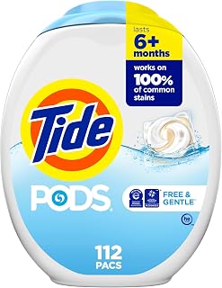 Tide PODS Free & Gentle Laundry Detergent Soap Pacs, 112 Count, Tide PODS Laundry Detergent