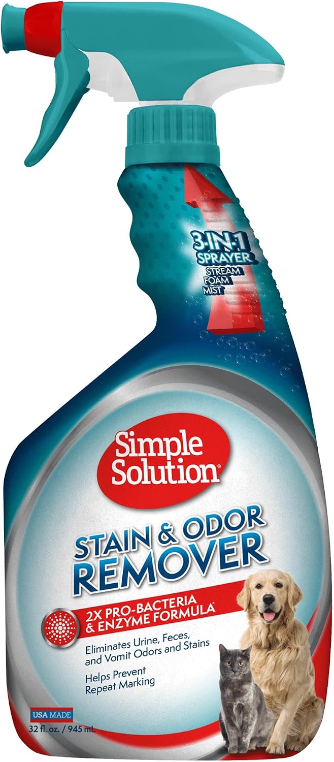 Simple Solution Pet Stain & Odor Remover, Enzyme Stain Cleaner, 32oz