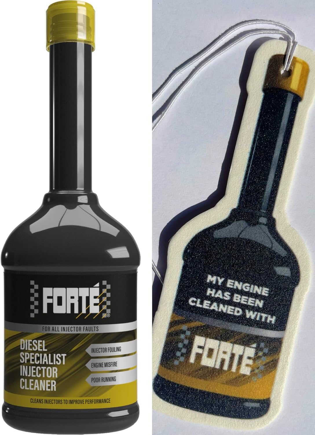 Forte Lubricants Car Diesel Fuel System Specialist Injector Cleaner - 400ml - Improves Permorfance, Fuel Economy and lowers emmsions + Free car Air Freshner