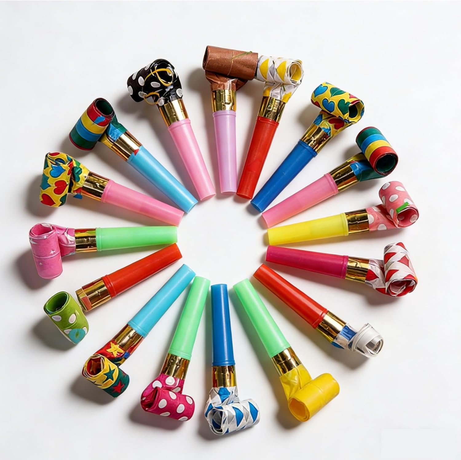 20Pcs Party Blowers,Colourful Whistles Birthday Party Supplies Celebrations