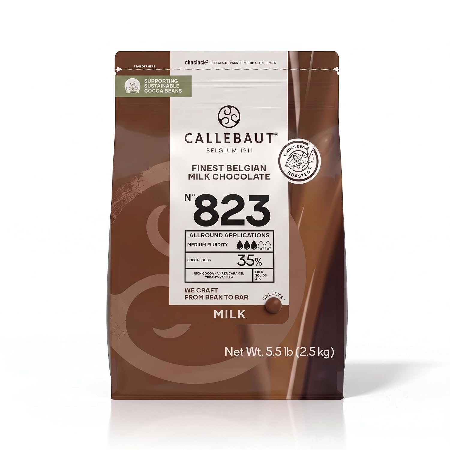 Callebaut Recipe No. 823 Finest Belgian Milk Chocolate Callets 2.5kg Bag