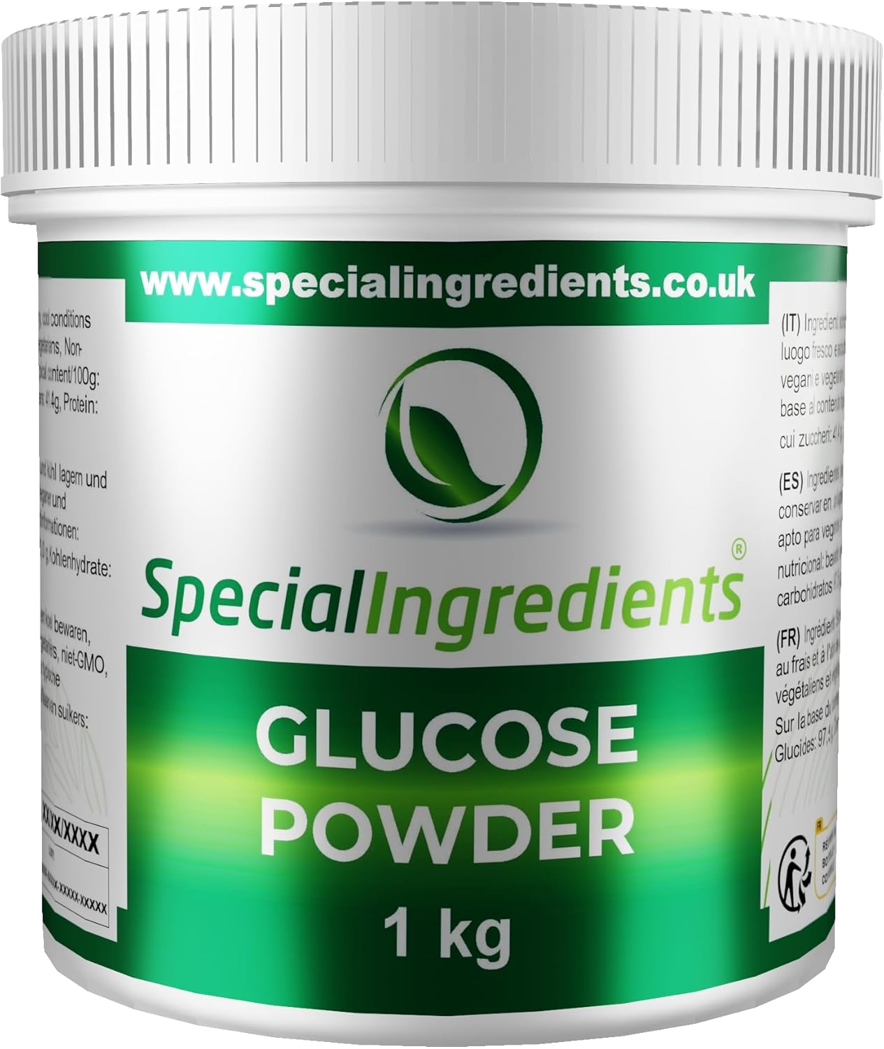 Glucose Powder 1kg Premium Quality Non-GMO, Gluten Free – Recyclable Container