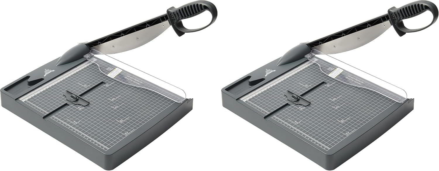 12 Inch Heavy Duty Guillotine Paper Cutter Cuts Up to 32 Sheets,A4 (Pack of 2)