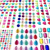 365pcs Round Jewels Stickers Gem Stickers Rhinestone for Crafts Sticker Gems Self Adhesive Bling Jewels, Multicolored