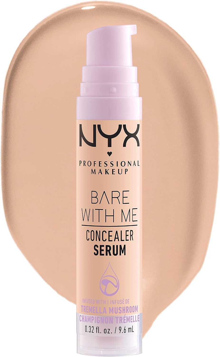 NYX Professional Makeup Bare With Me Concealer Serum, Natural, Medium Coverage, Vanilla, 9.6ml