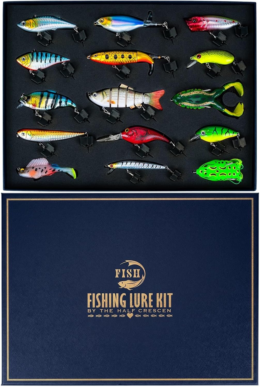 Fishing Lures Kit for Diving Bass/Trout/Pike with Lifelike Action, Fishing Gear Set for Freshwater and Saltwater