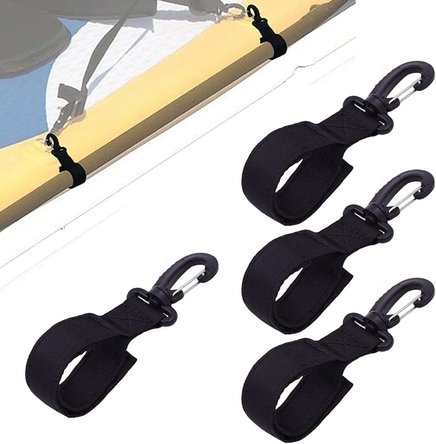 4Pcs Kayak Paddle Holder Adjustable Kayak Paddle Clip Touch Fastener Inflatable Boat Accessories, Board Accessories