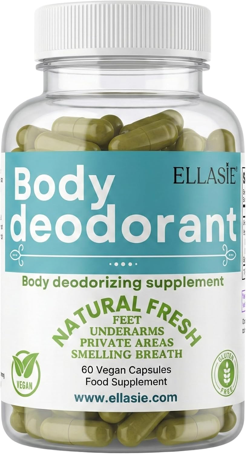 Internal Deodorant Supplement – Full Body Deodorizer for Gut Health, Skin Health, Detox & Digestion Support – Natural Odor Control Chlorophyll Pills for Head-to-Toe Freshness | 60 Capsules