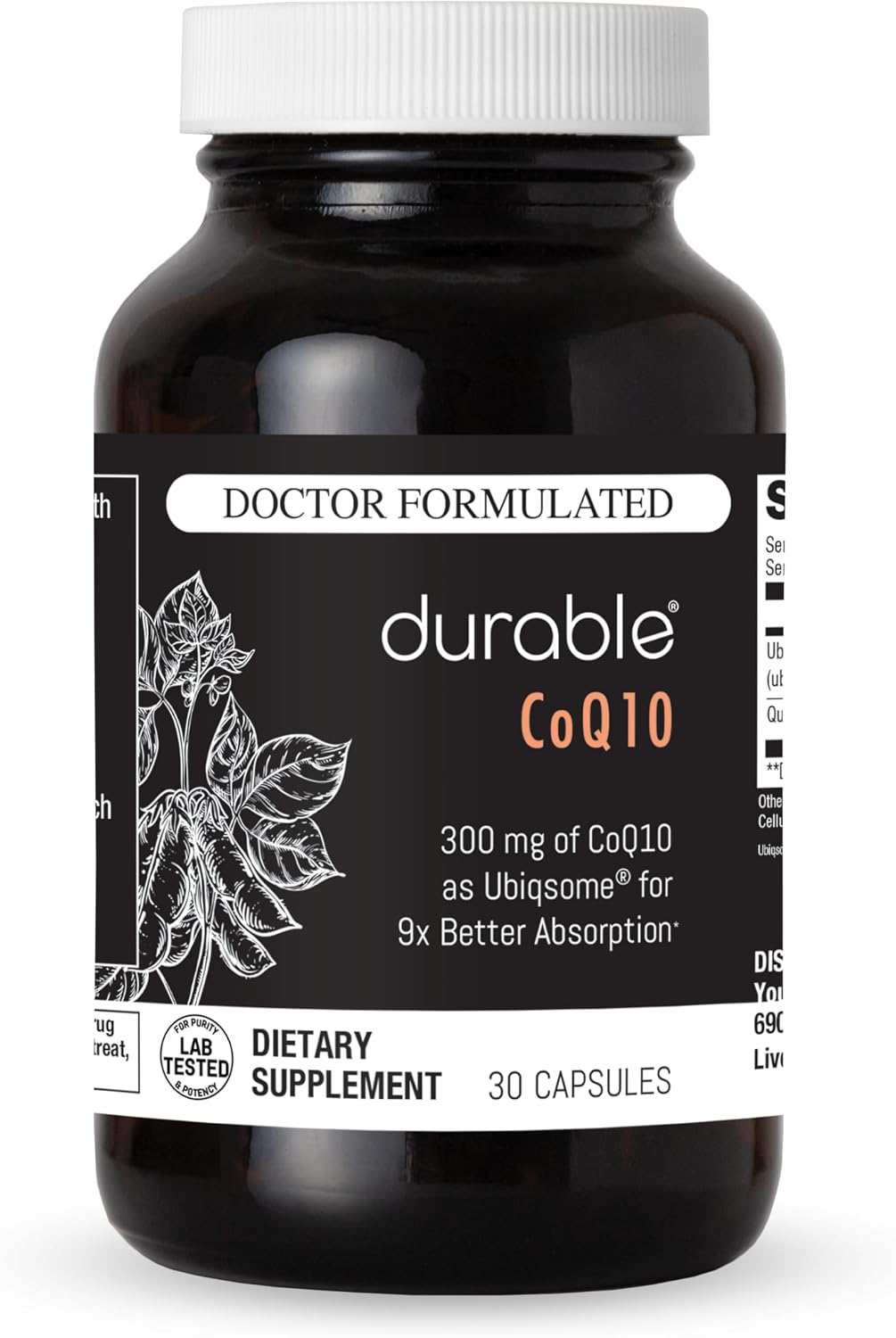 Durable CoQ10 300 mg Ubiqsome, Antioxidant Supplement, 30 Capsules | One Per Day Antioxidant with 9X Better Absorption, Doctor-Formulated for Heart Health Support, Made in USA