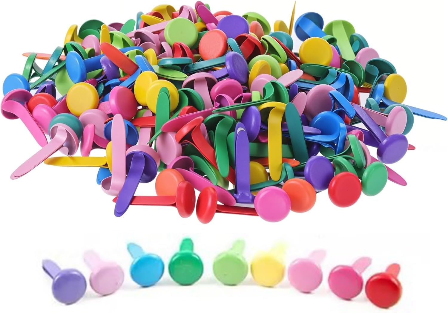 Mini Brads for Paper Crafts Metal Brads Paper Fasteners for Crafts 8mm x 18mm Multicolor Split Pins Brad Fasteners Paper Fastener Metal Fasteners for DIY Crafts Projects Scrapbooking Office 100 Pcs